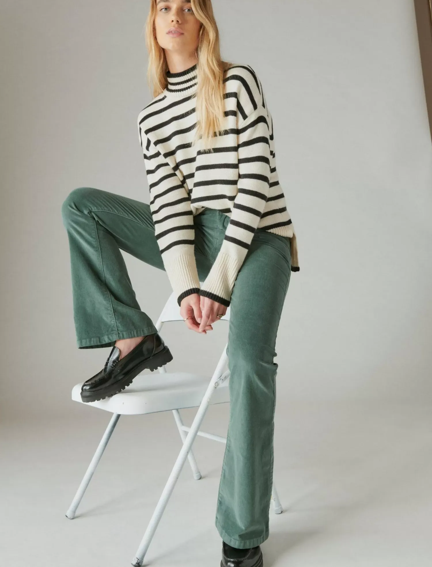 Lucky Brand corduroy high rise stevie flare fairytale green*WOMEN|JEANS Jeans|Flare
