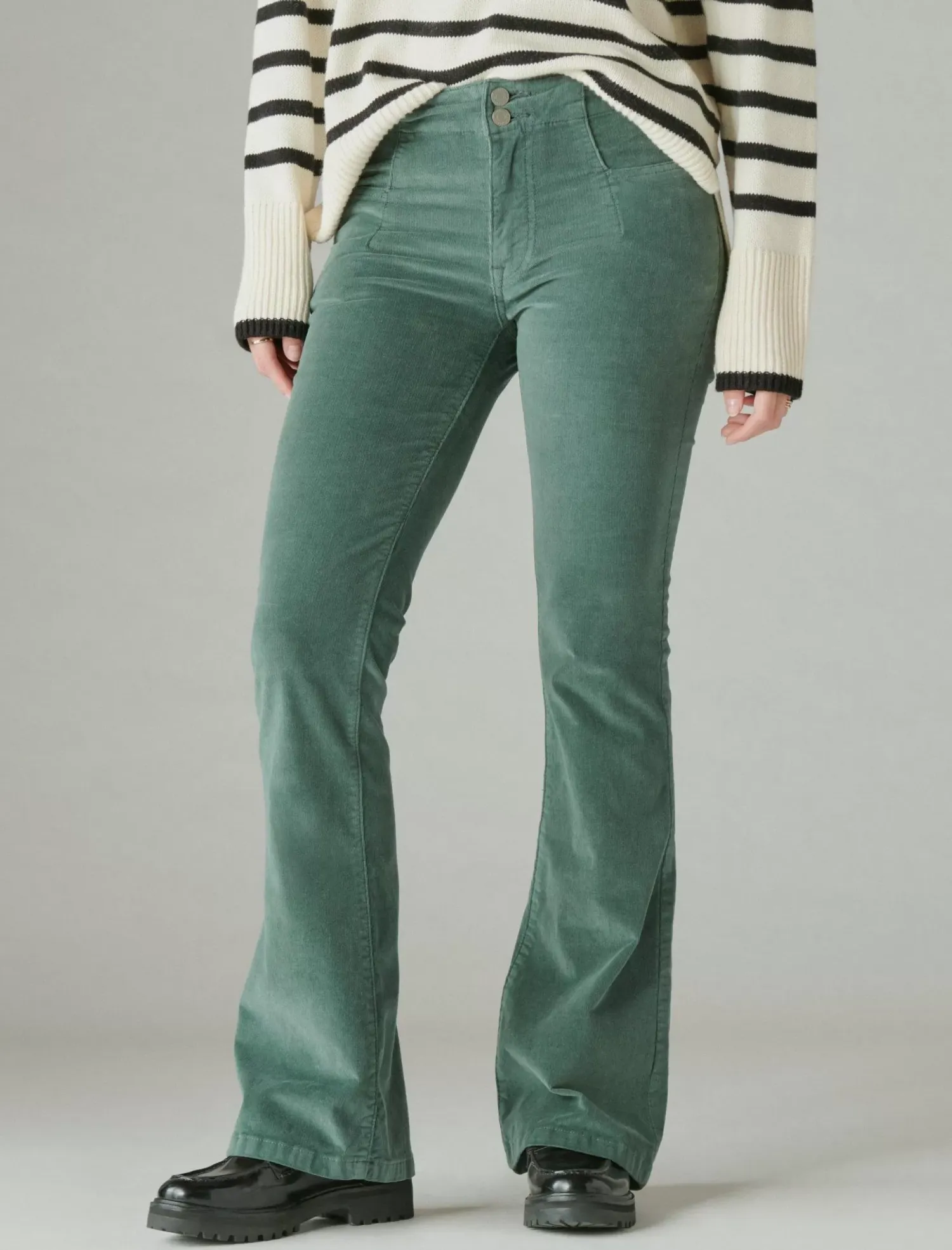Lucky Brand corduroy high rise stevie flare fairytale green*WOMEN|JEANS Jeans|Flare