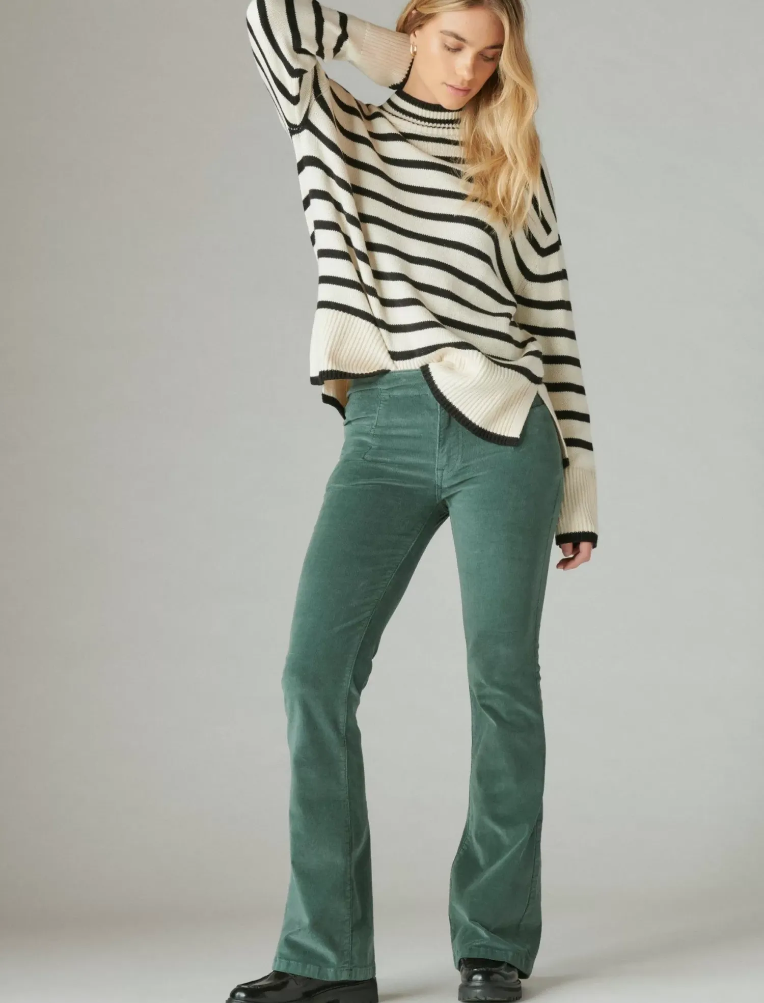 Lucky Brand corduroy high rise stevie flare fairytale green*WOMEN|JEANS Jeans|Flare