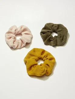 Lucky Brand corduroy scrunchie set multi*WOMEN Hair Accessories