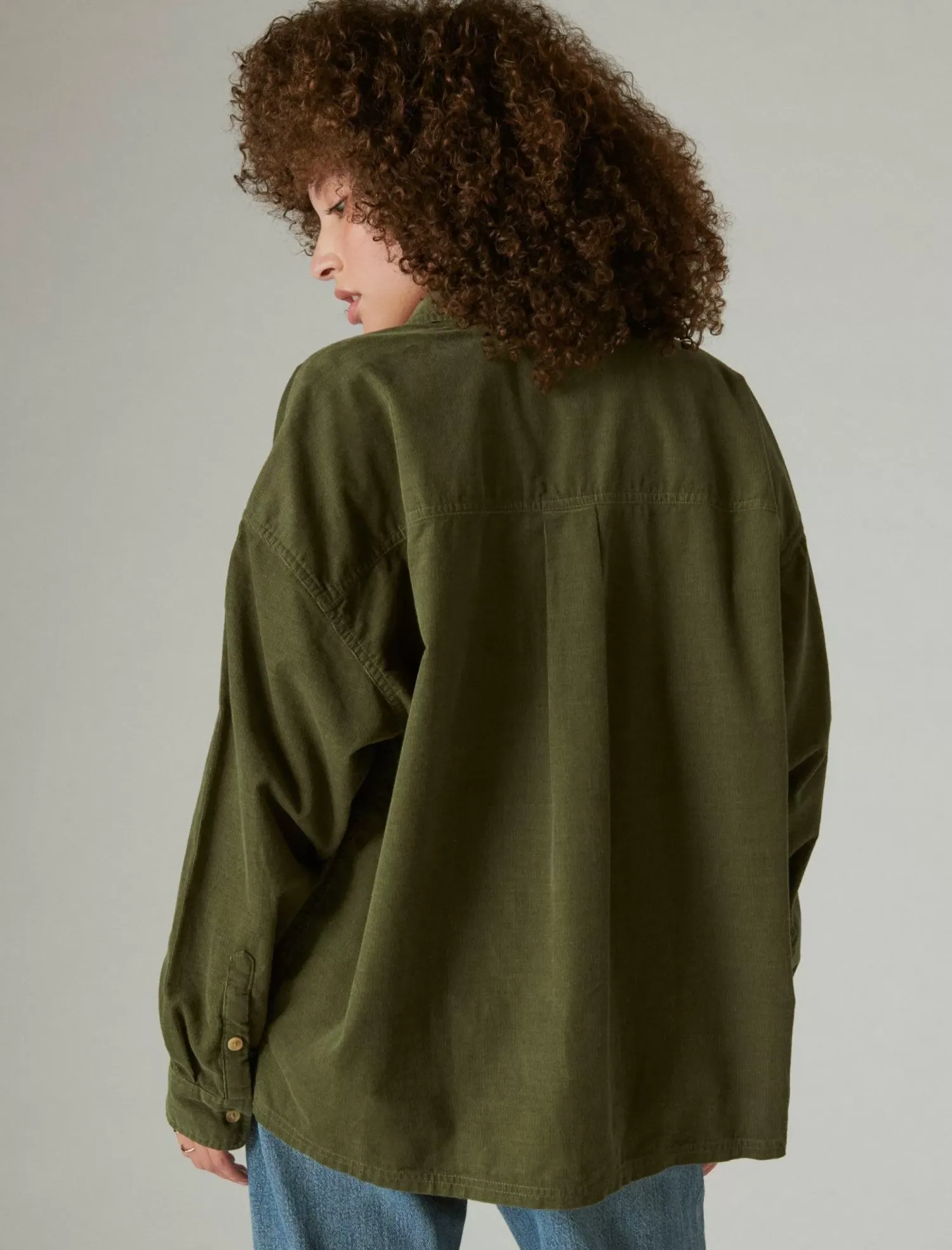 Lucky Brand corduroy shirt dusty olive*WOMEN Blouses