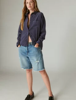 Lucky Brand corduroy shirt navy*WOMEN Blouses