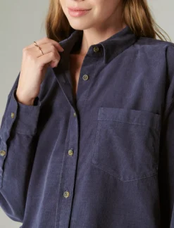 Lucky Brand corduroy shirt navy*WOMEN Blouses