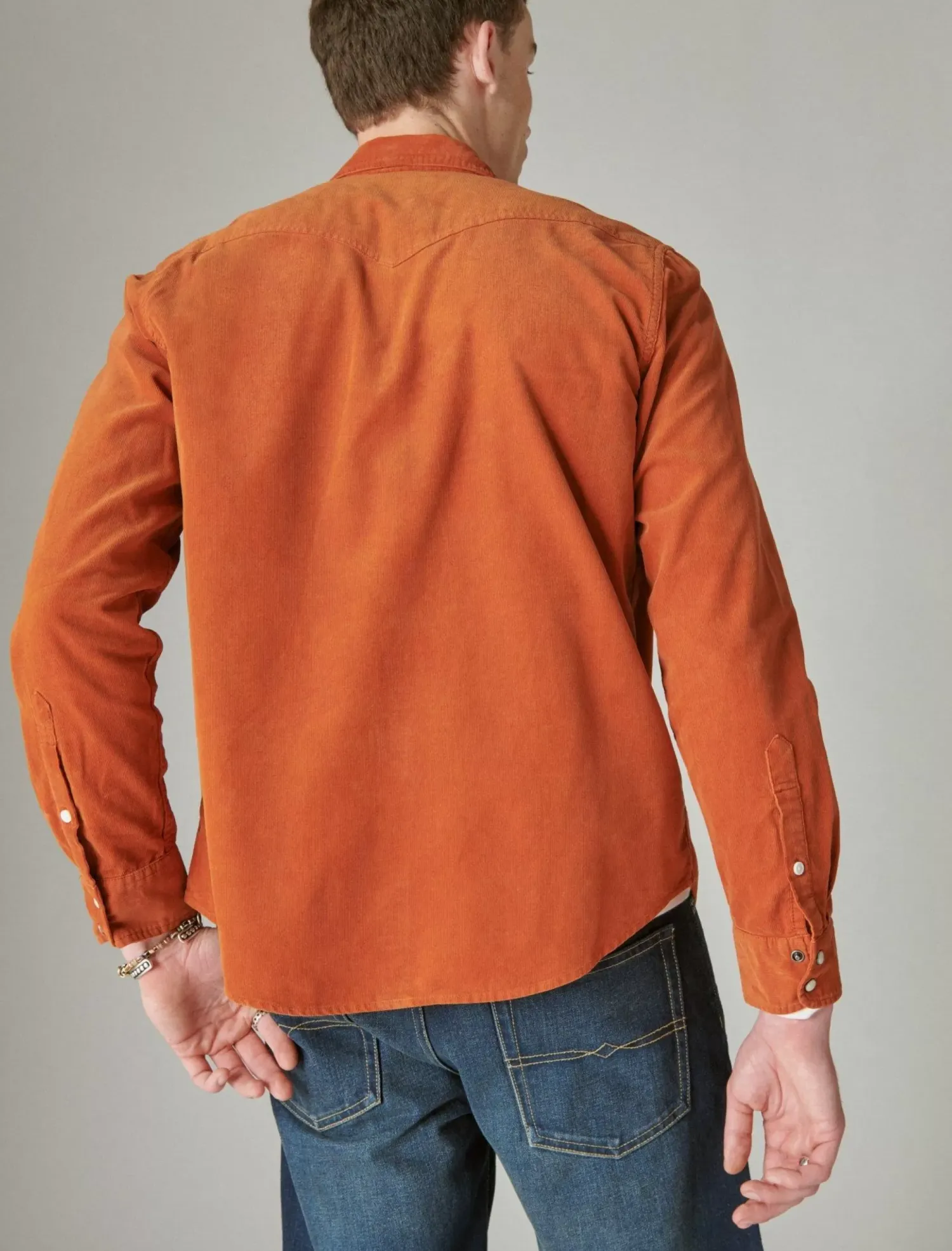 Lucky Brand corduroy western long sleeve shirt sequoia brown*MEN Button-Downs