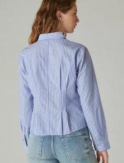 Lucky Brand corset shirt persian jewel stripe*WOMEN Blouses