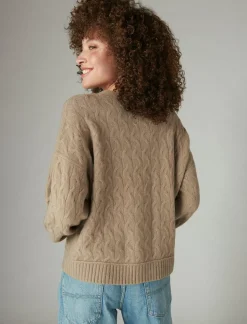 Lucky Brand cozy cable stitch cardigan goat*WOMEN Sweaters & Sweatshirts