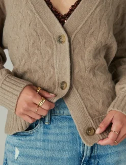 Lucky Brand cozy cable stitch cardigan goat*WOMEN Sweaters & Sweatshirts