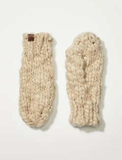 Lucky Brand cozy knit mittens cream*WOMEN Gloves