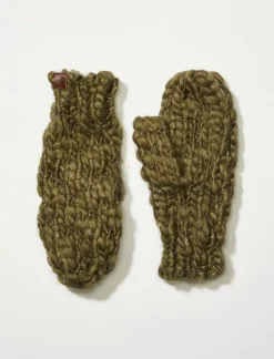 Lucky Brand cozy knit mittens dark green*WOMEN Gloves
