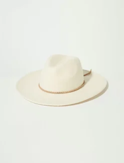 Lucky Brand cream leather braided ranger natural*WOMEN Hats