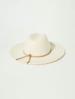 Lucky Brand cream leather braided ranger natural*WOMEN Hats