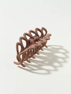Lucky Brand criss cross claw clip dark brown*WOMEN Hair Accessories