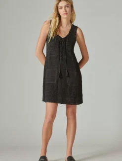 Lucky Brand crochet baja tunic dress meteorite*WOMEN Dresses