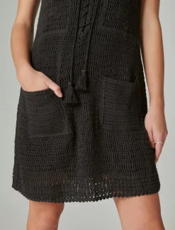 Lucky Brand crochet baja tunic dress meteorite*WOMEN Dresses