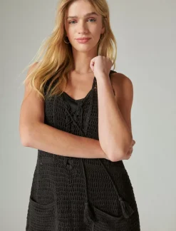 Lucky Brand crochet baja tunic dress meteorite*WOMEN Dresses
