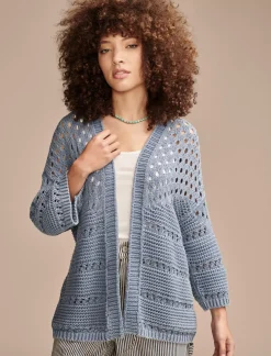 Lucky Brand crochet cardigan mountain spring wash*WOMEN Sweaters & Sweatshirts