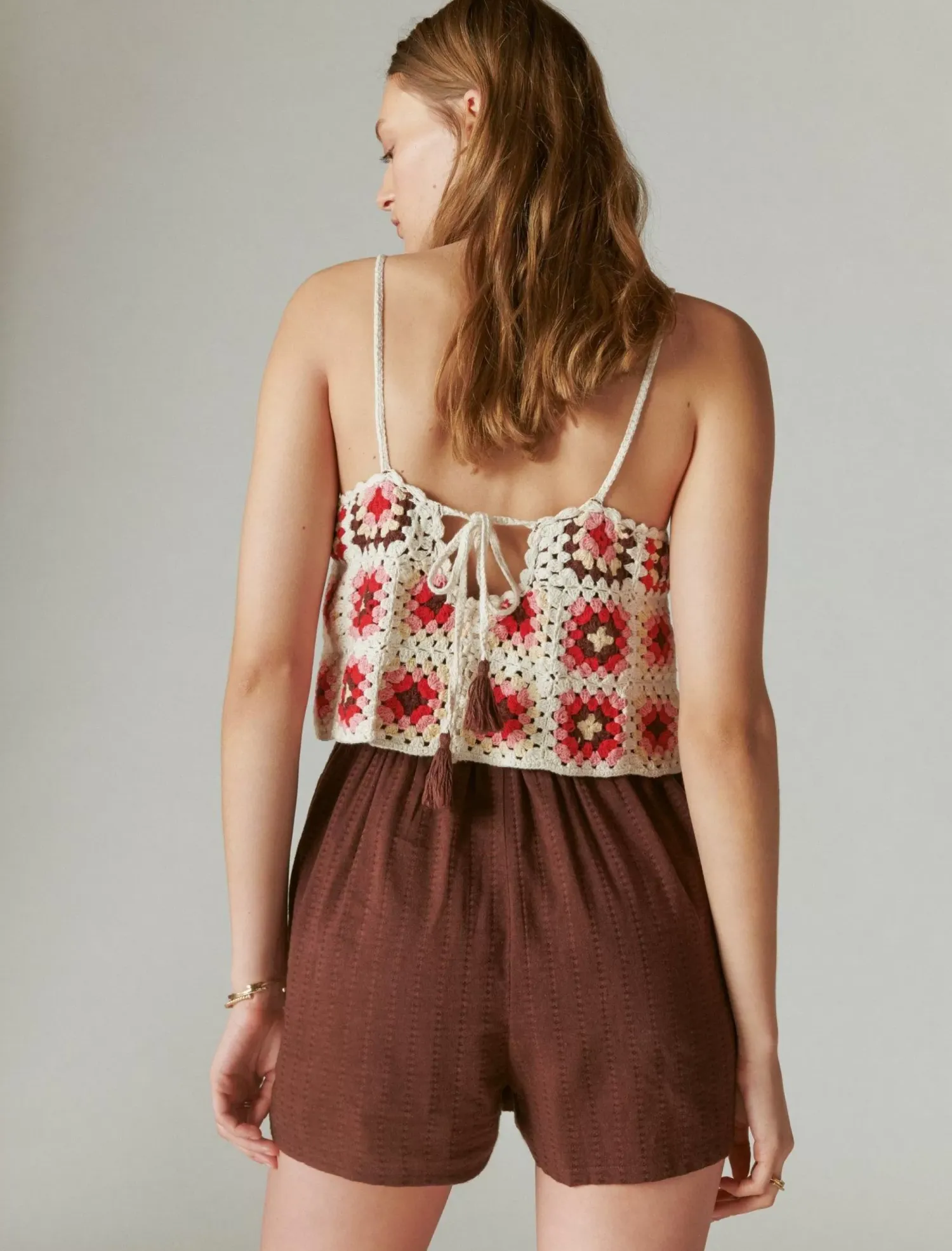 Lucky Brand crochet romper pink granny square*WOMEN Jumpsuits & Overalls