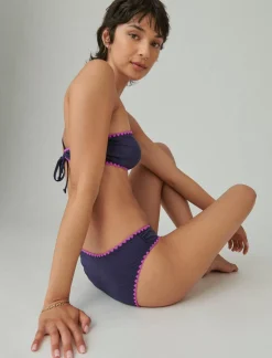 Lucky Brand crochet trim bottom navy*WOMEN Swim