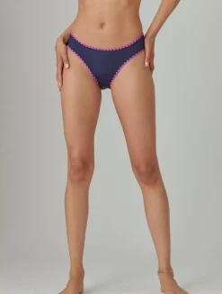 Lucky Brand crochet trim bottom navy*WOMEN Swim