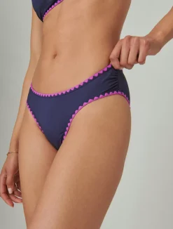 Lucky Brand crochet trim bottom navy*WOMEN Swim