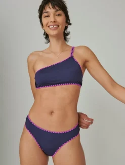 Lucky Brand crochet trim bottom navy*WOMEN Swim