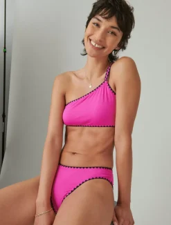 Lucky Brand crochet trim bottom dark pink*WOMEN Swim