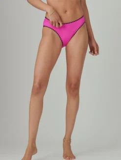 Lucky Brand crochet trim bottom dark pink*WOMEN Swim