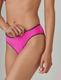 Lucky Brand crochet trim bottom dark pink*WOMEN Swim
