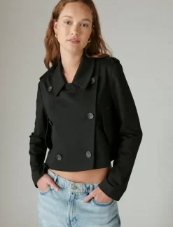 Lucky Brand cropped ponte blazer deep black*WOMEN Jackets & Outerwear