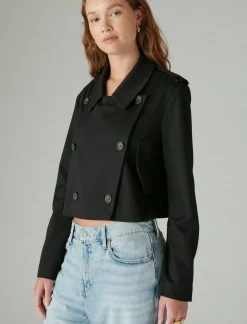 Lucky Brand cropped ponte blazer deep black*WOMEN Jackets & Outerwear