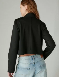 Lucky Brand cropped ponte blazer deep black*WOMEN Jackets & Outerwear
