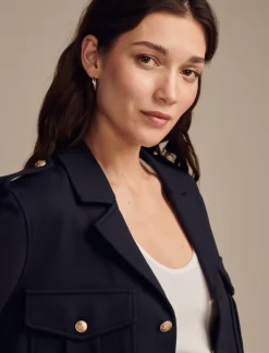 Lucky Brand cropped ponte jacket navy*WOMEN Jackets & Outerwear