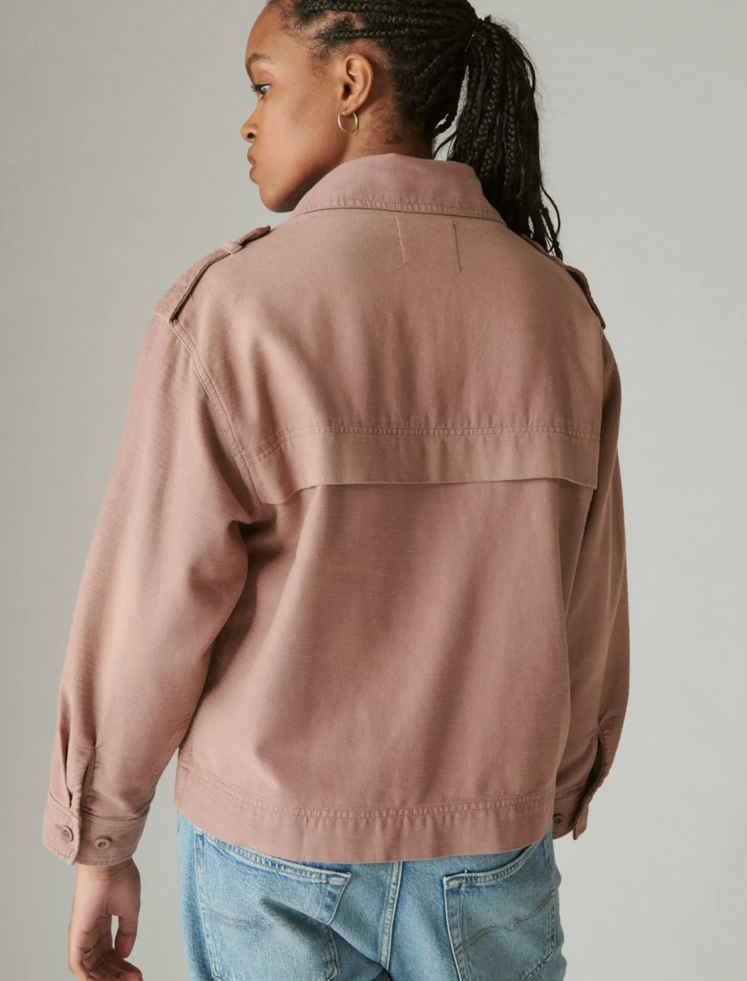 Lucky Brand cropped twill utility jacket mauve*WOMEN Jackets & Outerwear