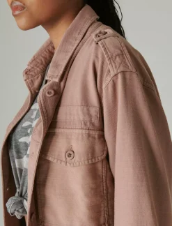 Lucky Brand cropped twill utility jacket mauve*WOMEN Jackets & Outerwear