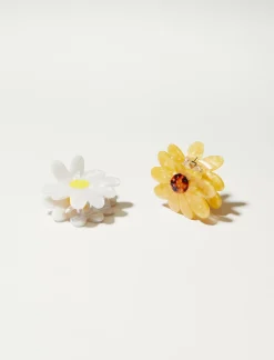 Lucky Brand daisy claw clip set natural*WOMEN Hair Accessories
