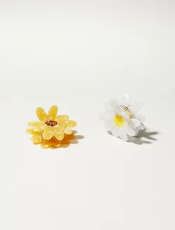 Lucky Brand daisy claw clip set natural*WOMEN Hair Accessories