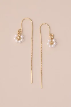 Lucky Brand daisy threader earring gold*WOMEN Jewelry