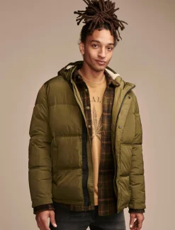 Lucky Brand davis hooded puffer medium dark green*MEN Jackets & Outerwear