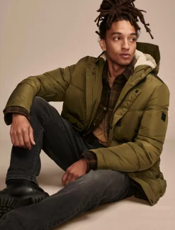 Lucky Brand davis hooded puffer medium dark green*MEN Jackets & Outerwear