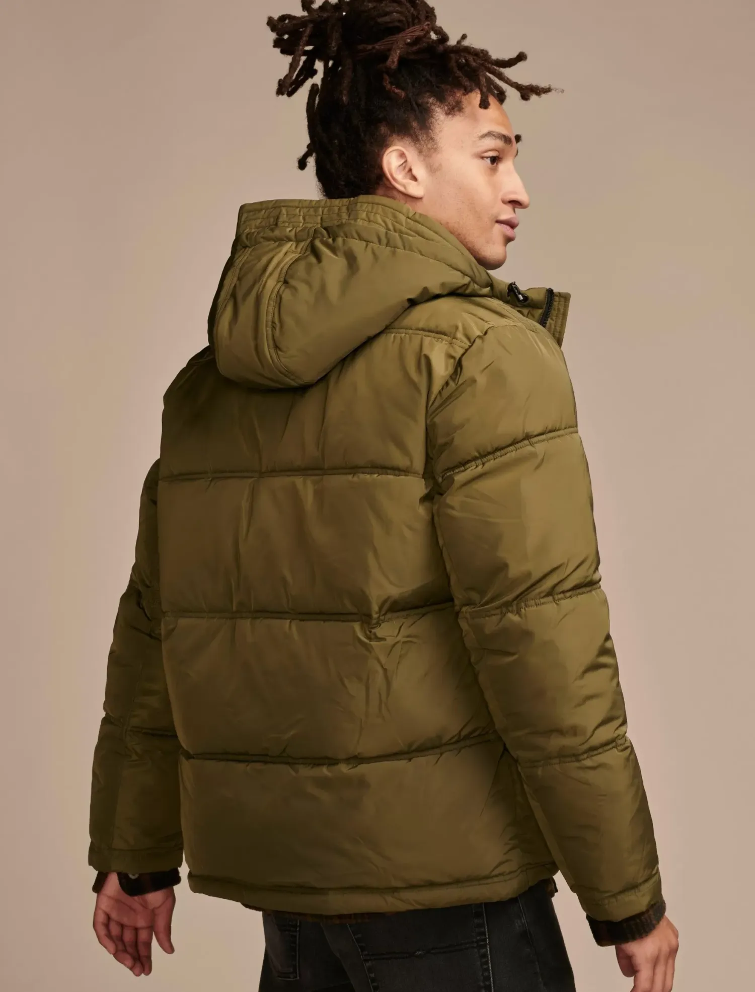 Lucky Brand davis hooded puffer medium dark green*MEN Jackets & Outerwear