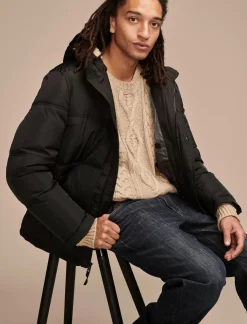 Lucky Brand davis hooded puffer black*MEN Jackets & Outerwear