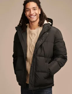 Lucky Brand davis hooded puffer black*MEN Jackets & Outerwear