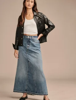 Lucky Brand denim maxi skirt mackie wash*WOMEN Skirts|Jeans