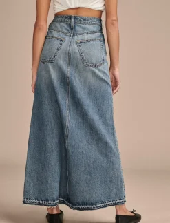 Lucky Brand denim maxi skirt mackie wash*WOMEN Skirts|Jeans