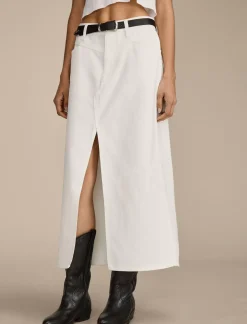 Lucky Brand denim maxi skirt with slit bright white*WOMEN Skirts|Jeans