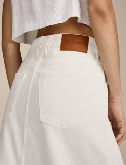Lucky Brand denim maxi skirt with slit bright white*WOMEN Skirts|Jeans