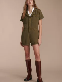 Lucky Brand denim utility romper dark olive*WOMEN Jumpsuits & Overalls