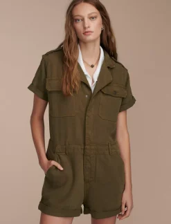 Lucky Brand denim utility romper dark olive*WOMEN Jumpsuits & Overalls