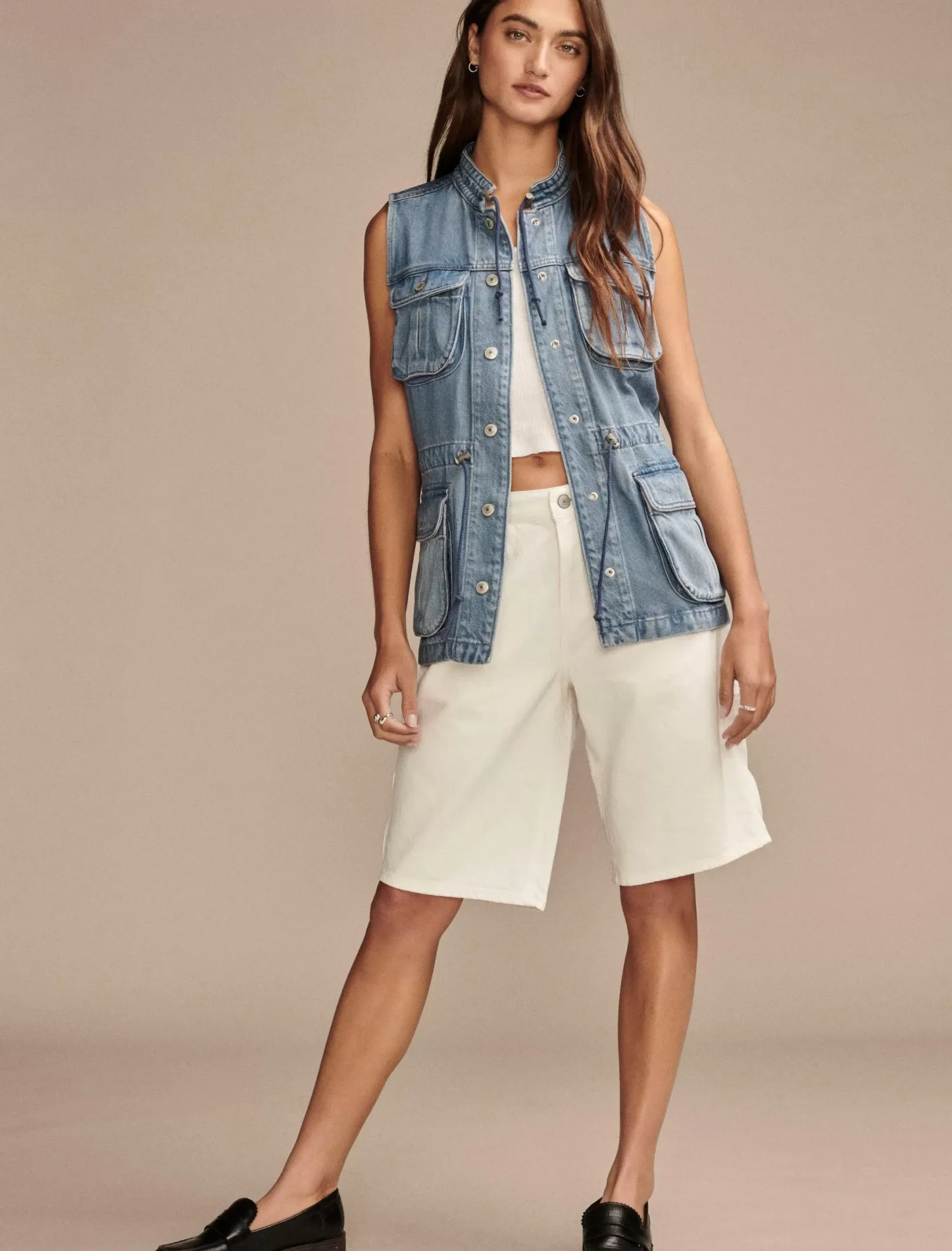 Lucky Brand denim utility vest lakeside*WOMEN Jackets & Outerwear|Jeans