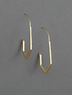 Lucky Brand diamond threader hoop earring gold*WOMEN Jewelry